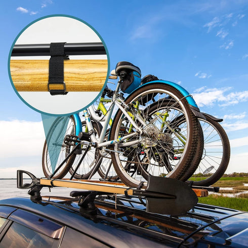 Patelai 8 Pieces Roof Rack Shovel Mount 12 Inch Shovel Mount Straps for Roof Rack Ladder Straps Shovel Holder Adjustable Hook and Loop Reusable fo...