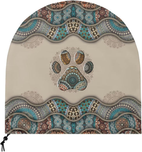 Boho Paw Print Industrial Fan Cover, Waterproof & Dustproof Cover Suitable for 24" High Velocity Movement Heavy Duty Drum Fan, Heavy Duty Outdoor ...