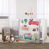 NoJo Retro Happy Camper Green, Aqua, Orange & White Fitted Nursery Crib Sheet, Green, Aqua, Orange, Grey...