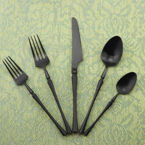 Gugrida Unique & Beautiful Flatware Set - 5 Piece Iridescent Silverware Sets | 18/10 Stainless Steel Reusable Cutlery Set | Black Utensils Service...