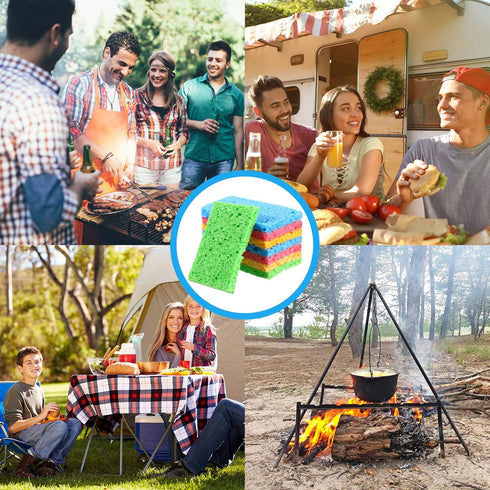 Kitchen Sponge Natural Sponges for Dishes Compressed Wood Pulp Sponges for Cleaning Sponge Without Scratching for Kitchen Bathroom, 3.9 x 2.4 x 0....