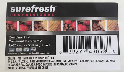Sure Fresh Professional Oval Food Container with Lid...