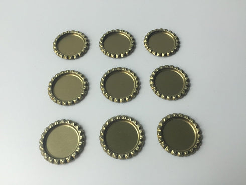 RUTICH 100 PCS Flat Decorative Bottle Cap Craft Bottle Stickers Double Sideds Printed for Hair Bows, DIY Pendants or Craft ScraPbooks(Gold)...