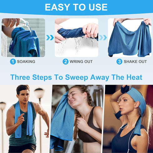 U-pick Cooling Towels for Hot Weather, Soft Instant Cold Breathable Towel, Chilly Rags for Neck, Sweat Towels for Gym, Yoga, Golf, Tennis, Workout...