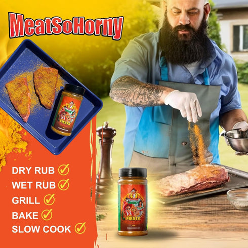 MeatSoHorny Frisky Fiesta Carne Asada BBQ Rub for Smoking and Seasoning | Brisket Rub Seasoning, Ribeye Steak, Chicken Rub, Turkey, Pork, Poultry ...