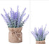2 Pack Small Burlap Potted Lavender Flowers - Lavender Artificial Plants and Flocked Charming Purple for Warm and Loving Table Decor Christmas Dec...