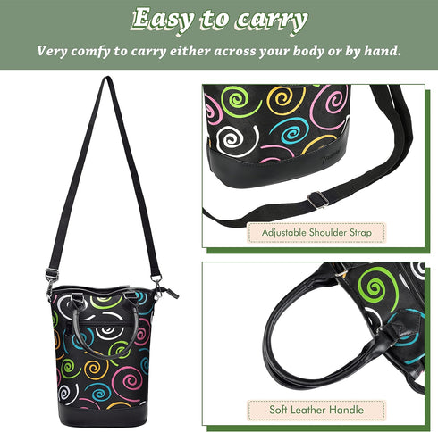 Tirrinia Insulated Wine Gift Carrier Tote - Travel Padded 2 Bottle Wine/Champagne Cooler Bag for Portable Wine Bottle Carrying Case, Women Men Eve...