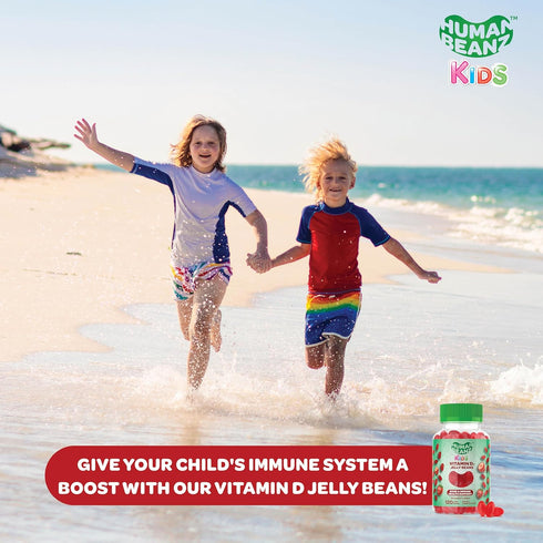 Vitamin D3 Jelly Bean Gummies for Kids, 25mcg/1000 IU Vitamin D, Nutritional Vegetarian Supplements, 120 Strawberry Blast Jelly Beans, Kosher...