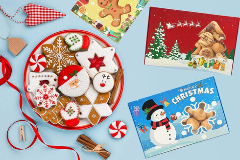 MISS FANTASY Christmas Cookie Boxes with Window - 20 Pack Gift Containers for Holiday Treats...