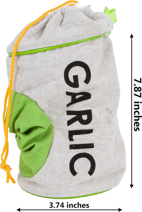 Evriholder Fresh Fare Garlic Keeper, Double Drawstring Feature Protects from Light and Delays Spoilage Sprout-Free Vegetable Storage Bag, 12 Head ...