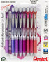 EnerGel RTX Retractable Liquid Gel Pen, Passion Expressions Pack, 0.7mm, Metal Tip, Medium Line, Assorted Ink, Pack of 8 Pens (BL77XPASBP8M)...