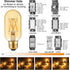 LiteHistory E26 LED Bulb 6W Equivalent E26 Bulb 60 watt Warm White 2200K Amber E26 Edison Bulb dimmable AC120V 400lm Tubular T14 T45 LED Bulb for ...