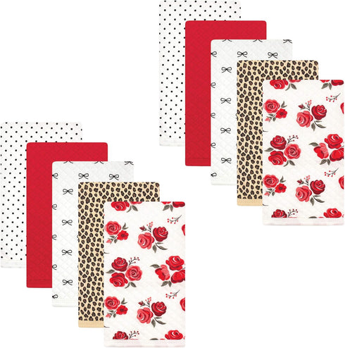Hudson Baby Unisex Baby Quilted Burp Cloths, Rose Leopard, One Size...