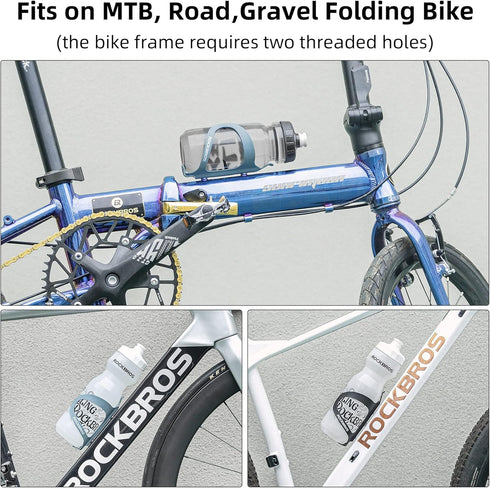ROCKBROS Bike Water Bottle Cage Holder Lightweight Alloy Aluminum Bicycle Water Bottle Holder Cages Secure Hold Brackets green...