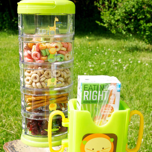 Innobaby Packin' Smart Stackable and Portable Storage System for Formula, Baby Snacks and more. 5 Stackable Cups in Blueberry Sorbet. BPA Free....