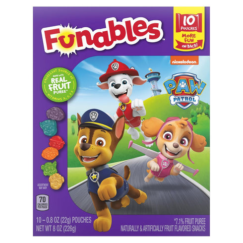 Funables Fruity Snacks, PAW Patrol, Assorted Fruit, Flavored Snacks, 0.8 oz 10 ct...