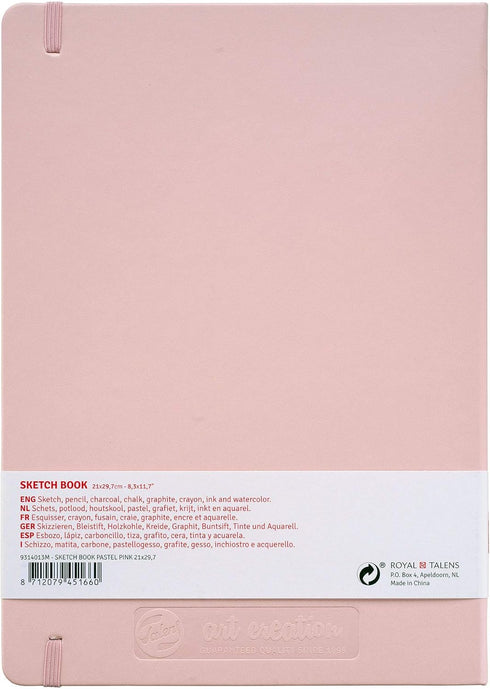 Tarens T9314-013M Art Creations Sketchbook, Drawing Notebook, 8.3 x 11.7 inches (21 x 29.7 cm), Pastel Pink, Thickness: 4.9 oz/sq ft (140 g/m2), F...