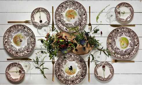 Spode Woodland Salad Plate, English Springer Spaniel, 8” | Hunting Dogs Collection | Made in England | Ideal Hunting Cabin Décor | Microwave and D...