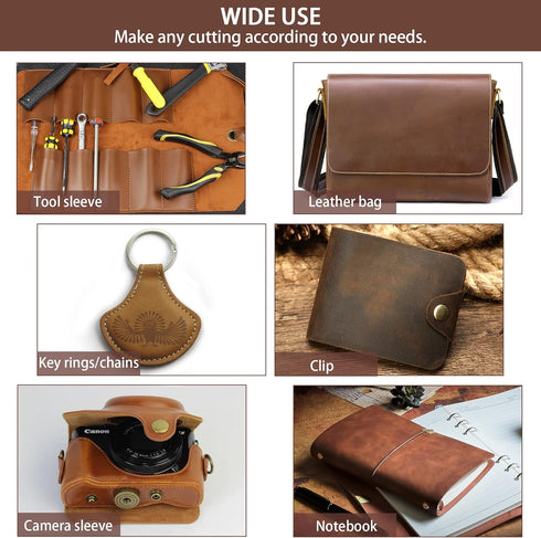 Bourbon Brown Tooling Leather Square 3.6mm-4.0mm (9-10oz) Thick Full Grain Cow Hide Leather Crafts Tooling Hobby Workshop Crafting Leather Heavy W...