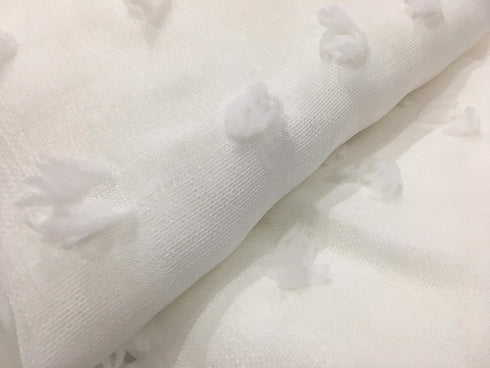 Dainty Home Linen Waterproof Shower Curtain - Machine Washable 3D Floral Puff Cotton, Durable Bathroom Curtain, 70"x72", White - Perfect for Any B...