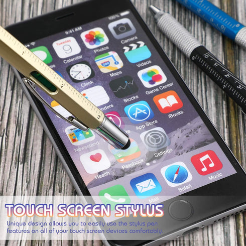 Zonon 36 Pcs Multitool Tech Pen 6 in 1 Ink Pens with Ruler Level Gauge Screwdriver Multifunction Touch Screen Ballpoint Pens and Black Pen Refills...