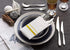 Disposable Dinner Napkins Cloth Like with Built-in Flatware Pocket,Wedding Party Linen Feel White and Golden Napkin, Prefolded for Silverware, 50 ...