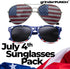 grinderPUNCH 2 Pair Combo Patriotic American US Flag Sunglasses Bulk USA...