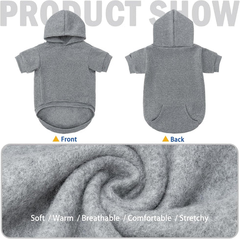 SCENEREAL Dog Hoodie Sweaters for Small Medium Large size Dogs, Fleece Dog Sweatshirt with Hat and Pocket,Soft Cotton Cold Winter All Weather Dog ...