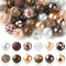 50 Pcs/Set Coconut Brown Leopard Print Beads Bracelet Bead Kit with Chain Clasp Candy Color Acrylic Round Spacer Beads for Jewelry Making...