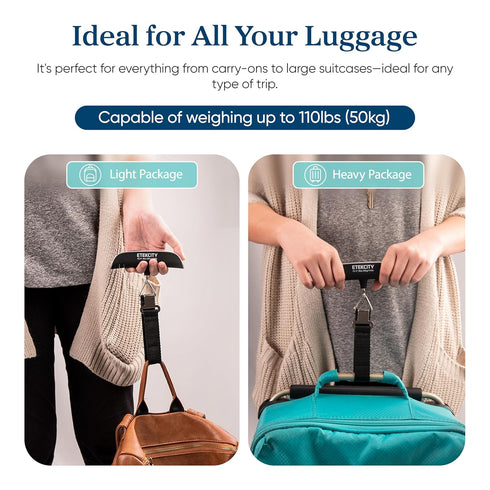 Etekcity Luggage Scale, Travel Essentials, Digital Suitcase Weight Scales for Travel Accessories, Hanging Baggage Scale with Temperature Sensor, R...