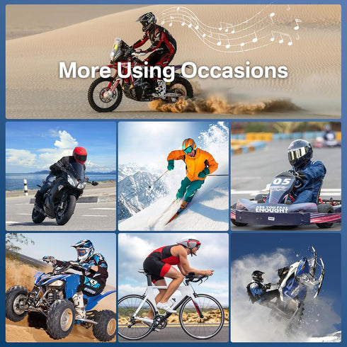 Motorcycle Helmet Bluetooth Headset - Outdoor Waterproof Sports Hands Free Speakers Headset,Automatic Call Wireless Motorcycle Headset,15 Hours Pl...