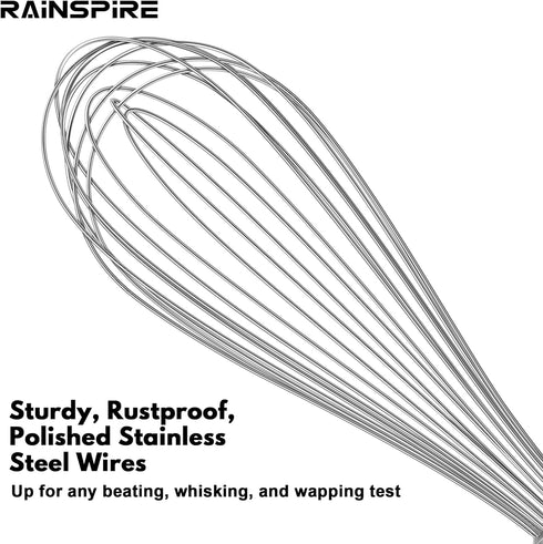12-Inch Wire Whisk Stainless Steel, Balloon Whisks for Cooking, Wisk Wisking Tool With Soft Silicone Handle, Thick Durable Whisker for Blending, B...