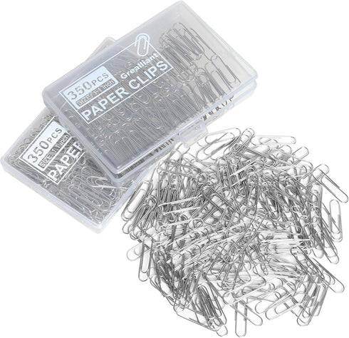 700 PCS Paper Clips, Small Paper Clips for Paperwork, 2 Boxes of 350 PCS Each, Sturdy and Upgraded Plastic Boxes Well Packed, Easy to Use in Offic...