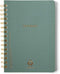 DesignWorks Ink A5 6" x 8.25" Juniper Green Textured Paper Notebook Journal with Gold Accents, Lined Pages, and Durable Spiral Binding for Work, W...