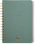 DesignWorks Ink A5 6" x 8.25" Juniper Green Textured Paper Notebook Journal with Gold Accents, Lined Pages, and Durable Spiral Binding for Work, W...