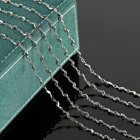 UMAOKANG 16.4 Feet Stainless Steel Jewelry Making Chain, Silver Necklace Bracelet Chain for Women Jewelry DIY Chain Bulks...
