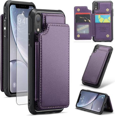 Asuwish Phone Case for iPhone XR 6.1 Wallet Cover with Screen Protector and RFID Blocking Card Holder Stand Cell Accessories iPhoneXR iPhone10R i ...