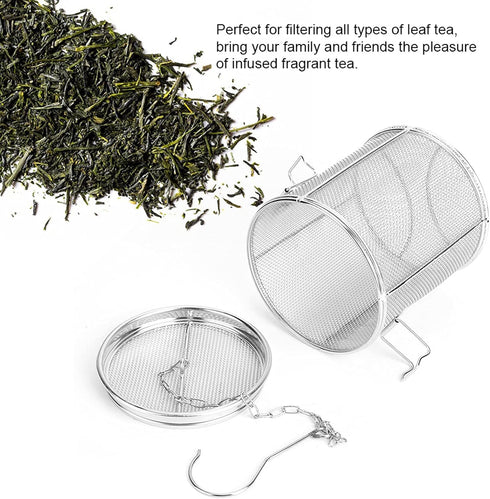 AUNMAS Stainless Steel Tea Ball Strainer and Spice Filter, 4.7 Inch Infusion Basket for Loose Leaf Tea, Soup Seasonings, Broth with Hook,12 x 13cm...