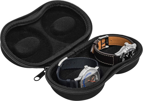 Double Watch Travel Case Storage Holder Box for 2 Watches | Dual Tough Portable Protection w/Zipper Fits All Wristwatches & Smart Watches Up to 50...