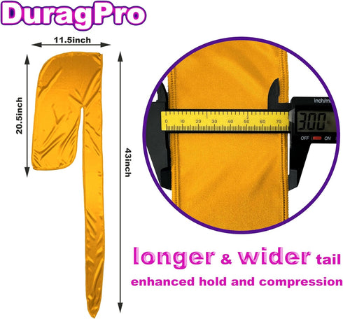 Silk Durag for Men and Women, Silky Satin Do Rag (Gold)...