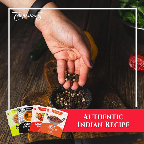 TIKKA MASALA, BUTTER CHICKEN, TANDOORI CHICKEN, BEEF VINDALOO INDIAN FOOD SPICES Beginner Seasoning Set by Flavor Temptations. Gluten free, Salt f...