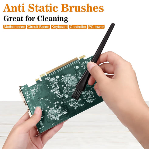 Small Portable Nylon Anti Static Brushes Electronics Computer Keyboard Laptop Cleaning Brush Kit (Black, Set of 8)......