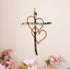 RELY+ Entwined Hearts Wall Cross Metal 13 X 9 Inch Entangled Heart Iron Wall Cross Love Heart Gift for Adult Living Room Decor Bedroom Wall Decora...