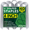 U Shaped Garden Stakes 4 Inch 40 Pack Drip Irrigation Tubing Stakes Galvanized Landscape Garden Staples Hose Stakes for Soaker Hose, Lawn Yard Gro...