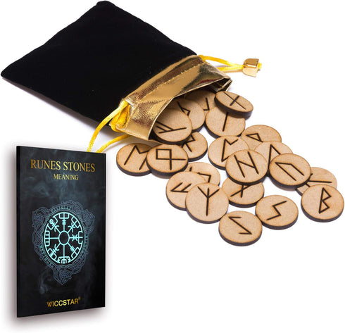 Rune Stones Set with Manual for Beginners and 5 layouts. Viking Nordic Runes...