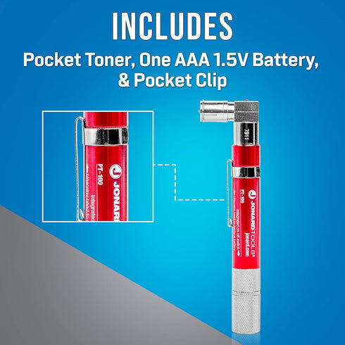 Jonard Tools PT-100 Coax Cable Wire Tracer Pocket Continuity Tester & Toner with Audible Beep and LED, Red...