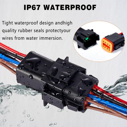 8 Pin Waterproof Connector,8 Wire Electrical Car Auto Connector,With 20CM 16AWG Long Male Female Plug Quick Disconnect Wire Connectors for Car Tru...