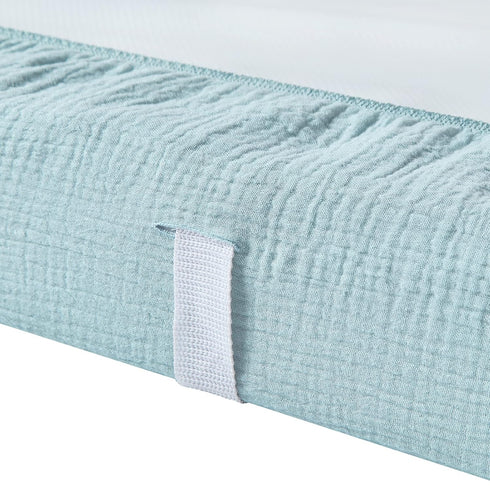Muslin Changing Pad Cover for Baby Boys Girls, Ultra Soft Breathable Diaper Changing Table Pad Cover, Neutral Fitted Changing Pad Sheets (light bl...