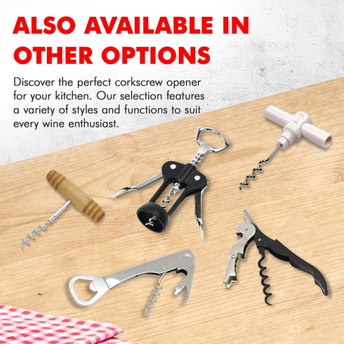 Chef Craft Select Corkscrew with Wooden Handle, 4 inch, Natural...