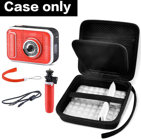 Kid Toy Camera Case for VTech Kidizoom Creator Cam Video Camera, Hard Travel Carrying Storage with Accessories Pocket - Black...